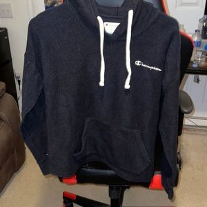 Champion black knit hoodie, black, size small